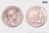 Römische Kaiserzeit, Hadrian (117-139), Denar, ca. 134-138, Rom, Rs. AEGYPTOS, Personifikation Ägyptens nach links liegend, 3,3 g, 17 mm, RIC 297, seh...