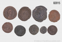 Römische Kaiserzeit, Konv. 16 spätrömische Münzen, dabei Urbs Roma, Contantin I. etc., gemischter Zustand (1 x gelocht), überwiegend sehr schön, aus d...