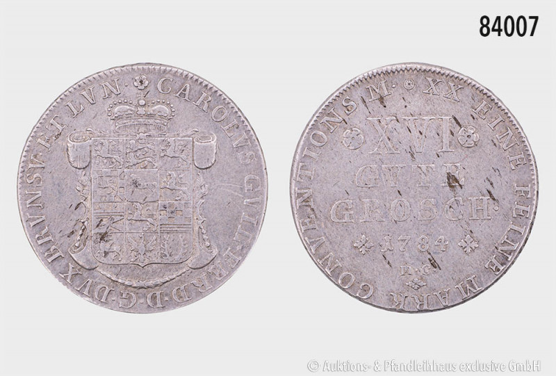Braunschweig-Wolfenbüttel, XVI Gute Groschen 1784 M.C., 833er Silber, 13,9 g, 32...