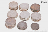 BRD, kleiner Sammler-Nachlass, bestehend aus 28 x 10 DM-Silbergedenkmünzen, 8 x 10 Euro-Silbergedenkmünzen, 5 DM 1966 D Silberadler, 2 DM 1963 F Max P...