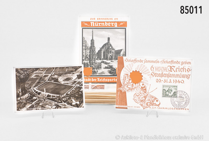 Drittes Reich, Konv. über 100 Postkarten, dabei Propagandakarten, Ersttagsbriefe...