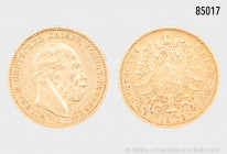 Preußen, Wilhelm I. (1861-1888), 20 Mark 1873 A, 900er Gold, 7,91 g, 22 mm, Jaeger 243, Randfehler, sehr schön