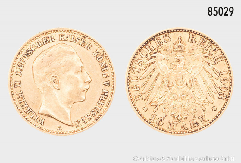Preußen, Wilhelm II. (1888-1918), 10 Mark 1903 A, 900er Gold, 3,96 g, 19,5 mm, A...