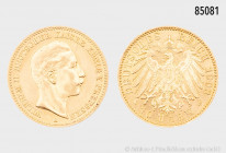 Preußen, Wilhelm II. (1888-1918), 10 Mark 1903 A, 900er Gold, 3,99 g, 20 mm, J. 251, minimale Randfehler und Kratzer, fast vorzüglich