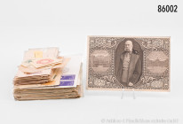 Konv. über 100 Ganzsachen und gelaufene Postkarten, Belege und gestempelte Briefmarken, Europa, dabei Österreich-Ungarn, auch USA, gemischter Zustand,...