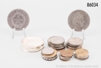 Frankreich, Konv. 34 Münzen, dabei 5 x 5 bzw. 10 Francs Hercules-Gruppe 1875/1967, 5 Francs 1844, etc., gemischter Zustand, bitte besichtigen