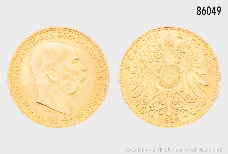 Österreich, Franz Joseph I., 10 Kronen 1912, NP, 900er Gold, 3,38 g, 19 mm, winz...