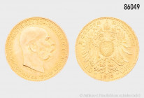 Österreich, Franz Joseph I., 10 Kronen 1912, NP, 900er Gold, 3,38 g, 19 mm, winzige Randfehler, vorzüglich