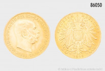 Österreich, Franz Joseph I., 20 Kronen 1915, NP, 900er Gold, 6,77 g, 21 mm, winzige Randfehler, vorzüglich