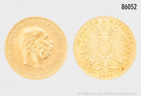 Österreich, Franz Joseph I., 20 Kronen 1915, NP, 900er Gold, 6,77 g, 21 mm, winzige Randfehler, fast vorzüglich/vorzüglich