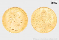 Österreich, Franz Joseph I., 8 Florin 1892, 900er Gold, NP, 6,45 g, 21 mm, vorzüglich