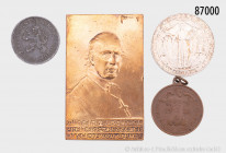 Konv. Verschiedenes, dabei kleine tragbare Medaille auf die Rheinlandräumung 1930, Mainz, Österreich, 25 Schilling 1955, Wiedereröffnung der Bundesthe...