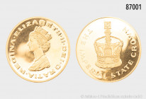 Goldmedaille o. J., "The Imperial State Crown" mit Porträt Elisabeths II. von Großbritannien, 999,9er Gold, 15,68 g, 34 mm, Haarlinien, PP