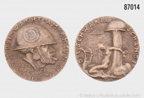 Deutsches Reich (Weimarer Republik), Medaille 1920, von Karl Goetz, anlässlich der französischen Besatzung der Rheinlande, "Schwarze Schande". Vs. DIE...