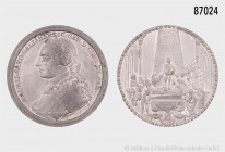 Sachsen, Friedrich August II (1733-63), Zinnmedaille 1750, von Kamm, auf den Tod von Moritz Graf von Sachsen (1695-1750), und der Errichtung seines Gr...