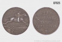 Drittes Reich, Zinkmedaille 1935 (unsigniert), S.A. Reiter-Appell Erfurt September 1935, 22,37 g, 40 mm, minimaler Abrieb auf der Vs., sonst vorzüglic...