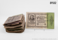 Umfangreiches Konv. ca. 400 Banknoten Deutsches Reich, dabei etwas Ausland, gemischter Zustand, Fundgrube, bitte besichtigen