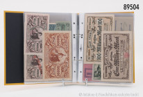 Aus Sammler-Nachlass: Sammlung mit Hunderten Geldscheinen in 3 Alben, Notgeld nach dem 1. Weltkrieg, Baden, verschiedene Städte und Gemeinden, gemisch...