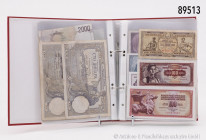 Aus Sammler-Nachlass: 2 Alben mit ca. 400 Banknoten Alle Welt, gemischter Zustand, Fundgrube, bitte besichtigen