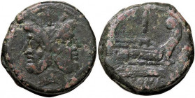 ROMANE REPUBBLICANE - ANONIME - Monete senza simboli (dopo 211 a.C.) - Asse Cr. 56/2; Syd 143 (AE g. 43,29)
qBB