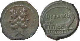 ROMANE REPUBBLICANE - JUNIA - D. Junius Silanus L. f. (91 a.C.) - Asse Cr. 337/5 (AE g. 10,64)
qBB