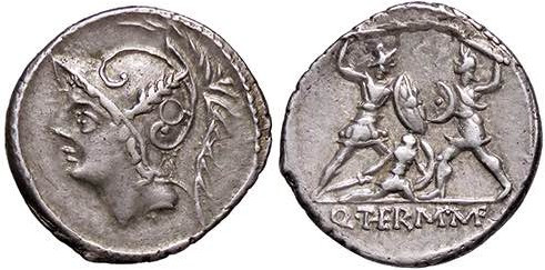 ROMANE REPUBBLICANE - MINUCIA - Q. Minucius Thermus M. f. (103 a.C.) - Denario B...