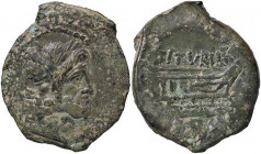 ROMANE REPUBBLICANE - TITURIA - L. Titurius L. f. Sabinus (89 a.C.) - Asse Cr. 344/4a (AE g. 14,08)
BB