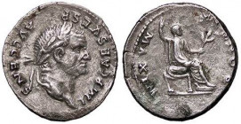 ROMANE IMPERIALI - Vespasiano (69-79) - Denario RIC 546 (AG g. 2,99)
BB+