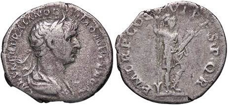 ROMANE IMPERIALI - Traiano (98-117) - Denario C. 272; RIC 353 (AG g. 2,84)
qBB