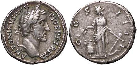 ROMANE IMPERIALI - Antonino Pio (138-161) - Denario C. 283; RIC 162 (AG g. 3,48)...