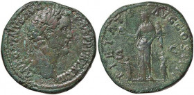 ROMANE IMPERIALI - Antonino Pio (138-161) - Sesterzio C. 620 (AE g. 27,5) Bella patina verde
Bella patina verde
BB+