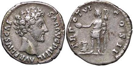 ROMANE IMPERIALI - Marco Aurelio (161-180) - Denario C. 645; RIC 453 (AG g. 3,15...