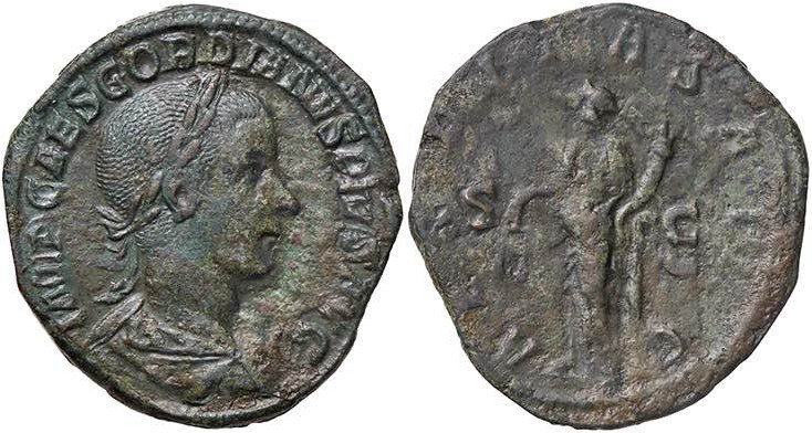 ROMANE IMPERIALI - Gordiano III (238-244) - Sesterzio C. 19 (AE g. 16,96)
BB/qB...