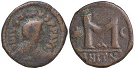 BIZANTINE - Anastasio I (491-518) - Follis (Nicomedia) Ratto 378; Sear 48 (tipo) (AE g. 15,5)
qBB