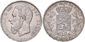 ESTERE - BELGIO - Leopoldo II (1865-1909) - 5 Franchi 1870 Kr. 24 AG
qSPL