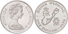 ESTERE - BERMUDA - Elisabetta II (1952) - Dollaro 1972 - Nozze d'argento Kr. 22a AG
FS