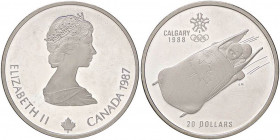 ESTERE - CANADA - Elisabetta II (1952) - 20 Dollari 1987 - Olimpiadi - Bob AG
FS