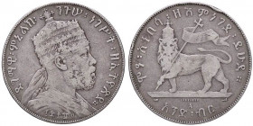 ESTERE - ETIOPIA - Menelik II (1889-1913) - Birr 1887 Kr. 5 R AG Colpetto
Colpetto
meglio di MB