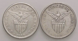 ESTERE - FILIPPINE - Repubblica - Peso 1908 e 1910 S Kr. 172 AG Lotto di 2 monete
Lotto di 2 monete
MB÷BB