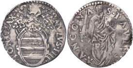 ZECCHE ITALIANE - ANCONA - Paolo IV (1555-1559) - Giulio Ser. 239; Munt. 42 (AG g. 2,88)
MB