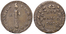 ZECCHE ITALIANE - ANCONA - Repubblica Romana (1798-1799) - 2 Baiocchi Gig. 3 R (CU g. 19,39)
qSPL
