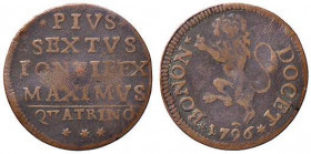 ZECCHE ITALIANE - BOLOGNA - Pio VI (1775-1799) - Quattrino 1796 CNI 350; Munt. 301a CU
qBB