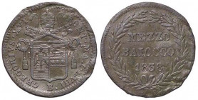 ZECCHE ITALIANE - BOLOGNA - Gregorio XVI (1831-1846) - Mezzo baiocco R CU Ondulazioni del tondello
Ondulazioni del tondello
qBB