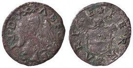ZECCHE ITALIANE - FERRARA - Alfonso II d'Este (1559-1597) - Quattrino CNI 138/147; MIR 327 (CU g. 0,7)
qBB/BB