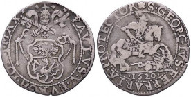 ZECCHE ITALIANE - FERRARA - Paolo V (1605-1621) - Giulio 1620 Berm. 1620 R (AG g. 2,68)
qBB