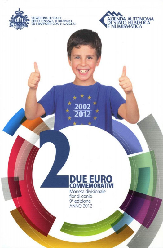 ZECCHE ITALIANE - SAN MARINO - Monetazione Euro - 2 Euro 2012 - 10 anni di euro ...