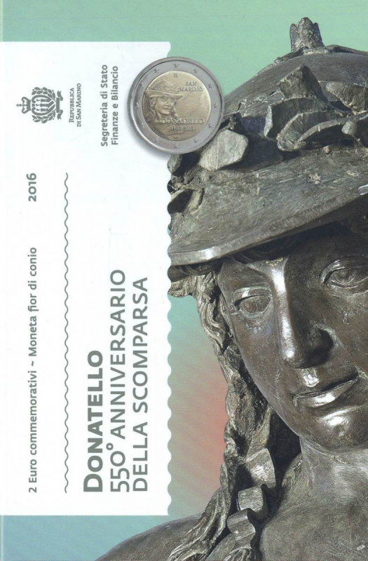 ZECCHE ITALIANE - SAN MARINO - Monetazione Euro - 2 Euro 2016 - Donatello NI In ...