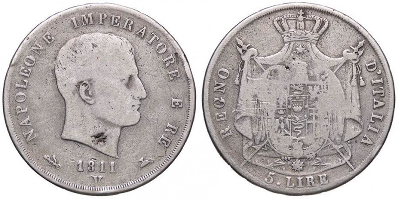 ZECCHE ITALIANE - VENEZIA - Napoleone I, Re d'Italia (1805-1814) - 5 Lire 1811 P...