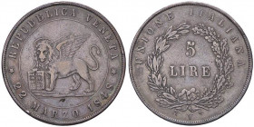 ZECCHE ITALIANE - VENEZIA - Governo Provvisorio (1848-1849) - 5 Lire 1848 - 22 Marzo Pag. 177; Mont. 90 AG Colpetti
Colpetti
meglio di MB