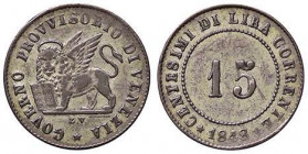 ZECCHE ITALIANE - VENEZIA - Governo Provvisorio (1848-1849) - 15 Centesimi 1848 Pag. 183; Mont. 93 MI
BB